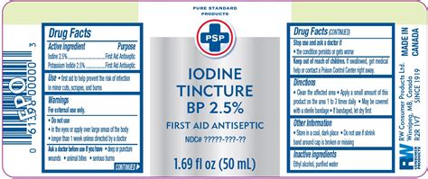 Psp Iodine Tincture Bp 25 First Aid Antiseptic