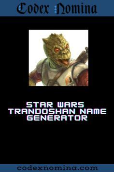 Star Wars Character Name Generator Ideas Star Wars Characters