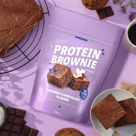 Préparation pour Brownie Protéiné 400 g Noix de Coco Chocolat Farines