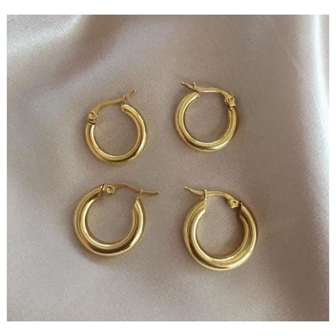 Classic Hoop Earrings With More Body Trendy Bulky Hoop Earrings