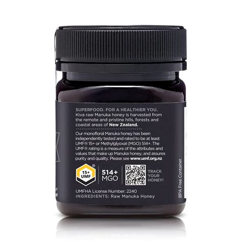 Buy Kiva Raw Manuka Honey Certified UMF 15 MGO 514 100 Pure