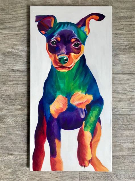 Original Miniature Pinscher Painting Min Pin Painting Miniature