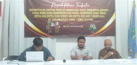 Rapat Pleno Terbuka Rekapitulasi Dpshp Kelurahan Oro Oro Dowo Pada