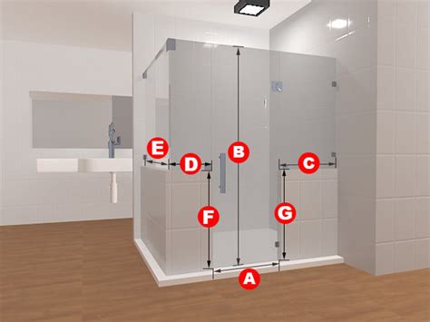 Four Panel Glass Shower Layout 90 Degree Frameless Design