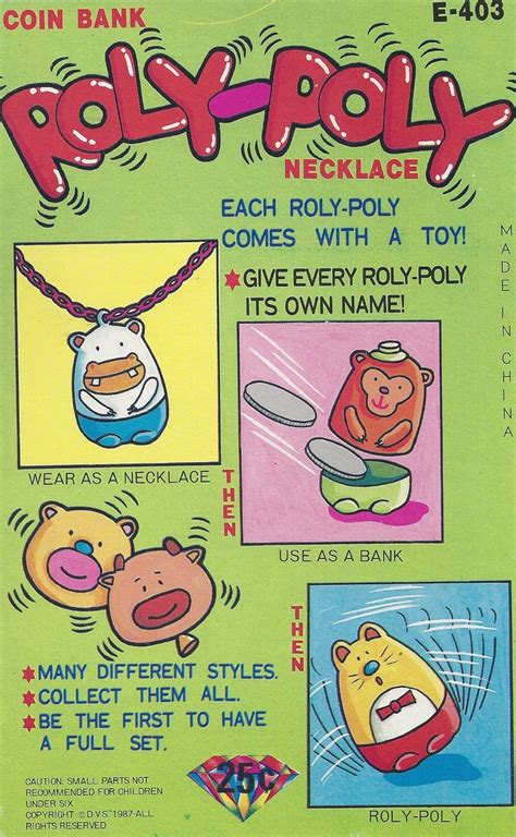 Six Items Vintage Roly Poly Necklace Toy Novelties Etsy