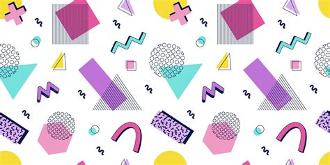 Premium Vector Abstract Seamless Pattern 80s 90s Geometric Shapes In