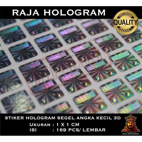 Jual STIKER HOLOGRAM SEGEL ANGKA KECIL 3D CETAK STICKER SEGEL LABEL