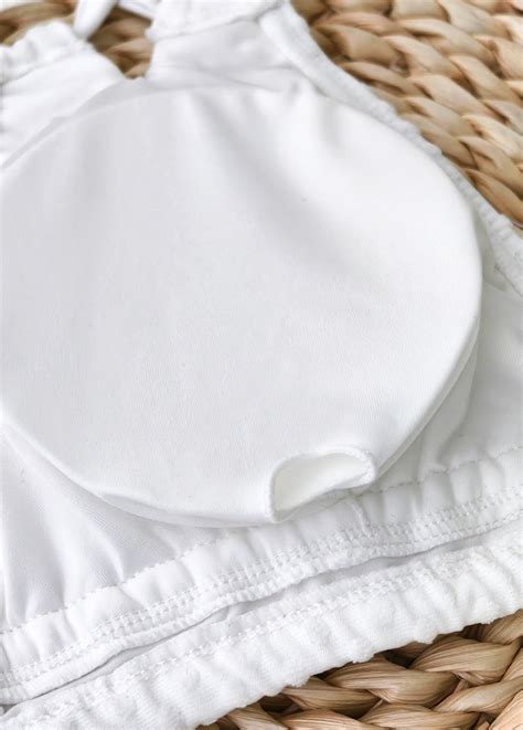 Mid Waisted White V Neck Bikini Set Modlily Usd