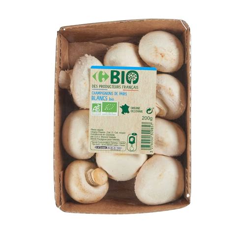 Champignons Blancs Bio Carrefour Bio La Barquette De G Prix