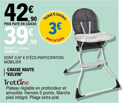 Offre Chaise Haute meely Bébé Confort chez E Leclerc