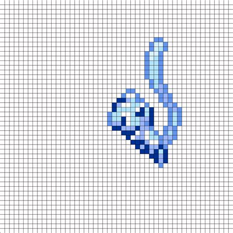 Shiny Mew Overworld Sprite Perler Bead Pattern | Bead Sprites ...