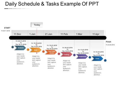 Daily Schedule And Tasks Example Of Ppt Presentation Powerpoint Diagrams Ppt Sample