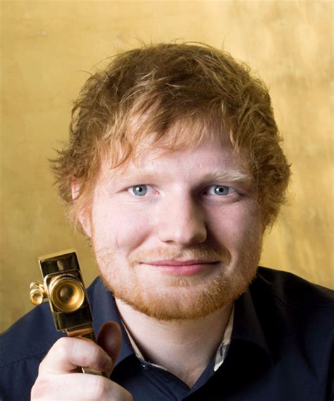 Ed Sheeran Short Wavy Light Copper Red Hairstyle with Asymmetrical Bangs