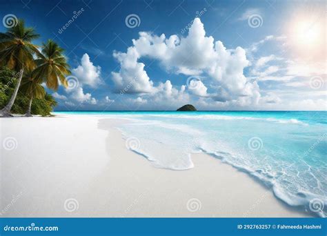 An Hd Image Of A Deserted Beach With Pristine White Sand And Crystal