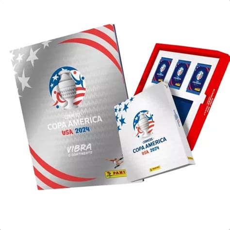 Álbum Conmebol Copa América Usa 2024 Capa Dura Prata Kit Box Premium