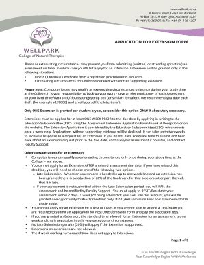 Fillable Online Wellpark Co Application For Extension Form Wellpark