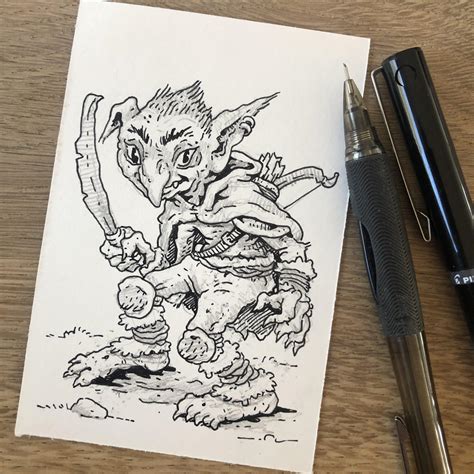 [OC] [ART] Glug the Goblin, character drawing of a companion from a ...