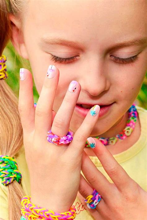 120 Pieces Kids Press On Nails Children Fake Nails Artificial Nails