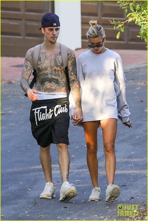 Justin Bieber Shows Off Tattoos on Shirtless Hike with Hailey!: Photo ...