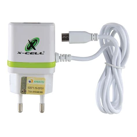 Carregador De Tomada Cabo Micro Usb A Bivolt X Cell Xc V Glx