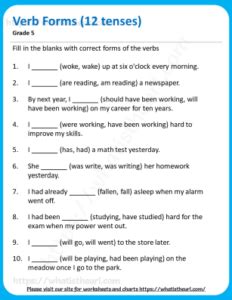 Fill In The Blanks With Correct Forms Of The Verbs Exercise Your