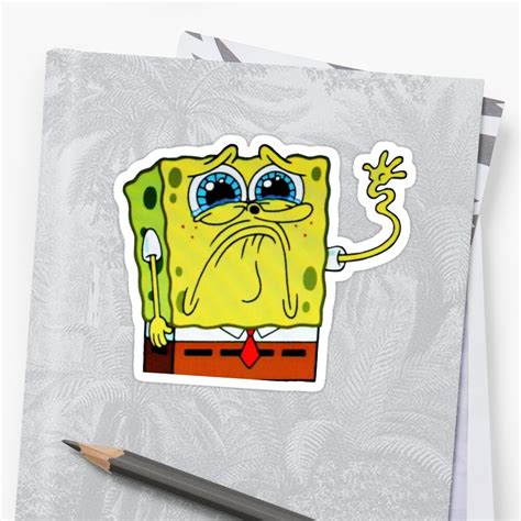 Sad Spongebob Sticker By Rainbowcatnip Redbubble