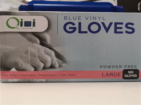 Blue Vinyl Gloves - LARGE SIZE