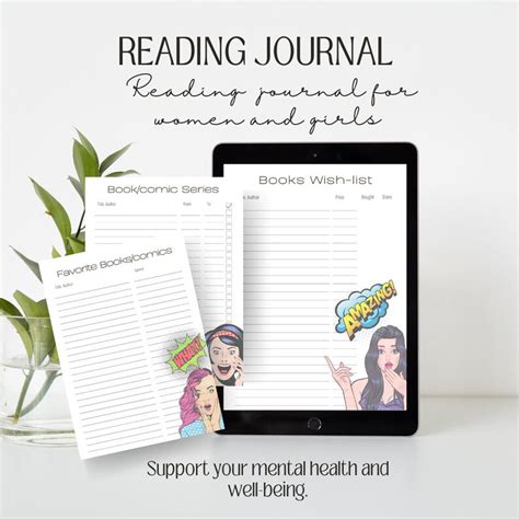 Printable Reading Journal Digital Reading Journal Printable Reading