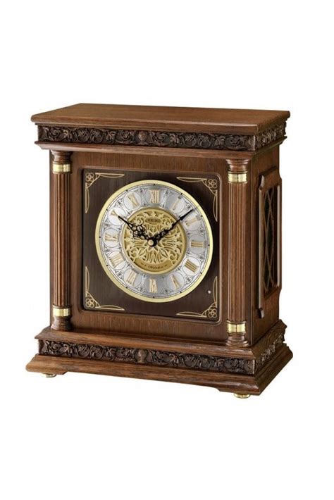 Seiko Wooden Mantel Clock Qxw B