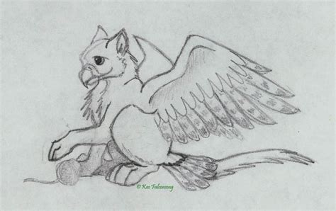 Baby Gryphon Cute Animal Drawings Kawaii Creature Art Mythical Birds