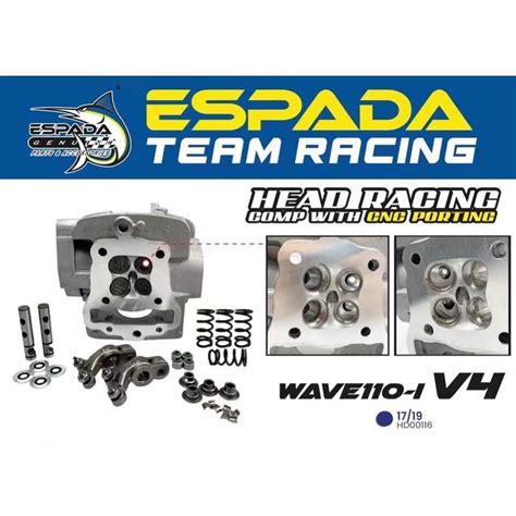 4V ESPADA 4 VALVE SUPER HEAD CNC PORTING EX5 FI W110 FI 17MM 19MM EX5