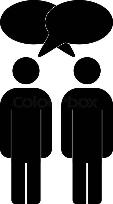 Two men silhouette talking | Stock vector | Colourbox