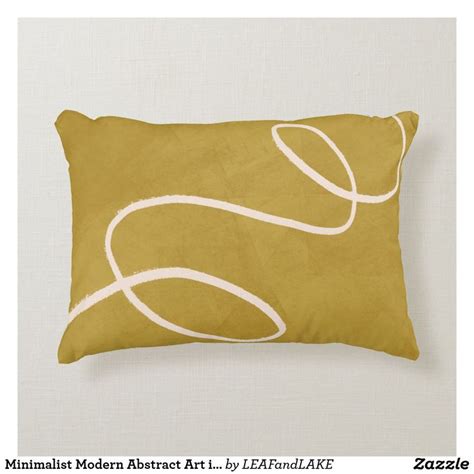 Minimalist Modern Abstract Art In Yellow Gold Accent Pillow Zazzle Gold Accent Pillows