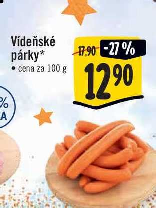 ARCHIV Vídeňské párky 100 g v akci platné do 14 12 2021 AkcniCeny cz