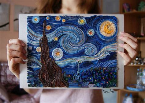 Quilling The Starry Night By Vincent Van Gogh By Marieavril Paper