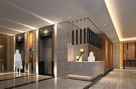 Modern Hotel Reception Desk Hotel Elevator Lobby And Service Desk