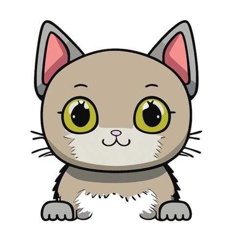 Premium Vector Cartoon Cute Animal Happy Cat Kitten Vector Illustration