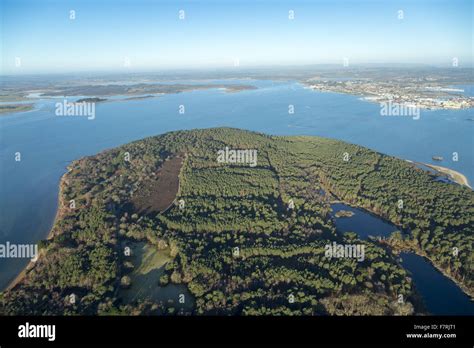 An Aerial View Of Brownsea Island Dorset Brownsea Island Sits In The