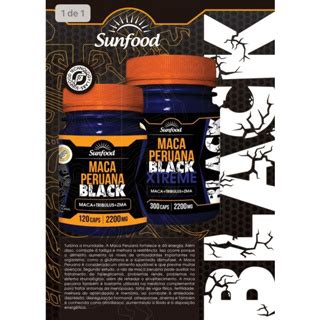 Maca Peruana Black Mg Caps Sunfood Energia Shopee Brasil