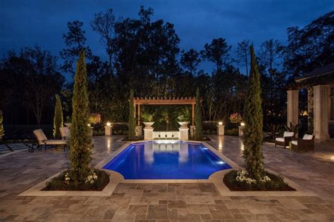 Beautiful Swimming Pool Landscaping With Trees Wzrost