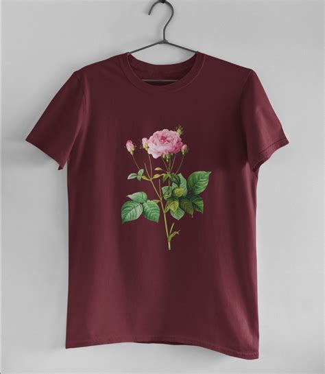 Rose Print Vintage T Shirt Botanical Rose Shirt Pink Flower Etsy Uk