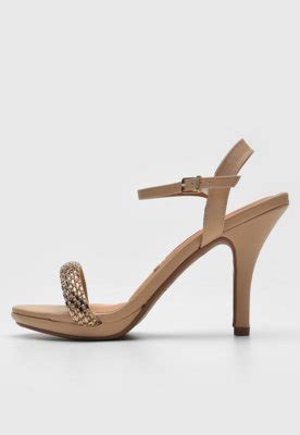Sandália Vizzano Pedraria Nude Compre Agora Dafiti Brasil
