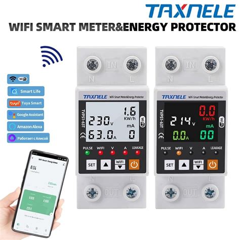 TAXNELE 63A TUYA Prepaid WiFi Smart Earth Leakage Voltage Protector