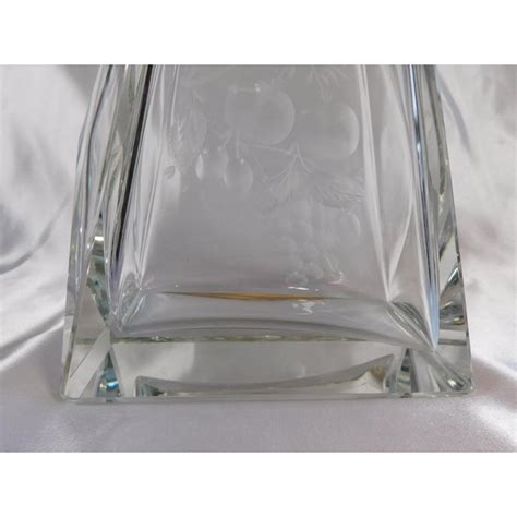 1960s Cut Crystal Decanter With Etched Fruit Design Chairish