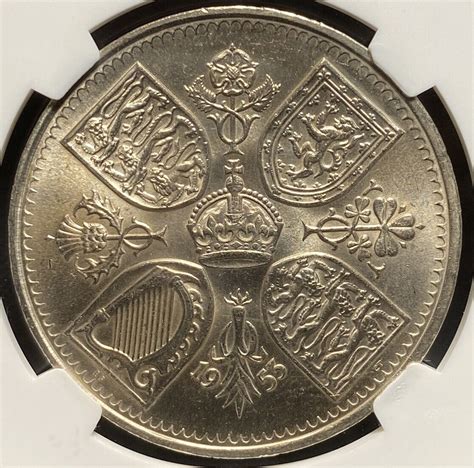 1953 Queen Elizabeth II Coronation Great Britain 5 Shillings CROWN Coin