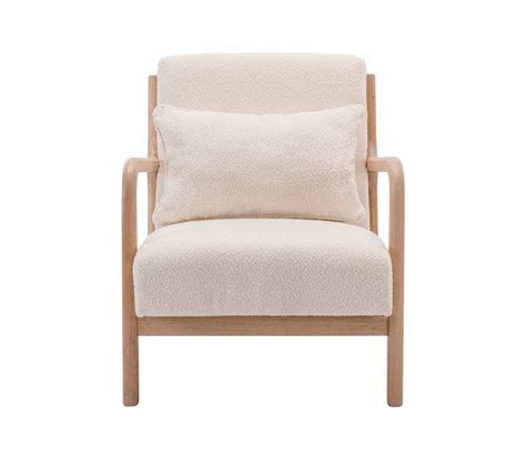 Fauteuil Bouclettes Blanches Textur Es Bois Et Tissu Place Droit