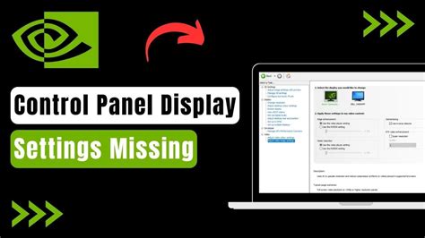 NVIDIA Control Panel Display Settings Missing On Laptop YouTube