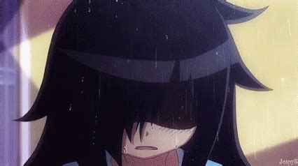 Anime Sad Rain Gif / Gif Monochrome Girl And Black And Withe Gif Anime ...