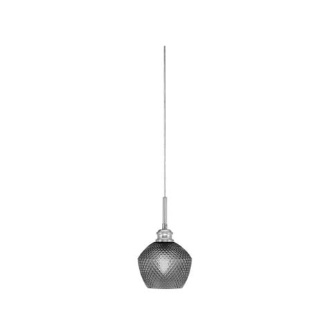 Albany 60 Watt 1 Light Brushed Nickel Pendant Mini Pendant Light Smoke