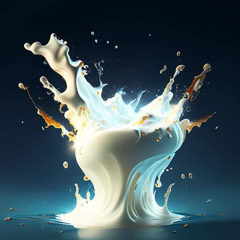 Premium AI Image Milk Splash Background